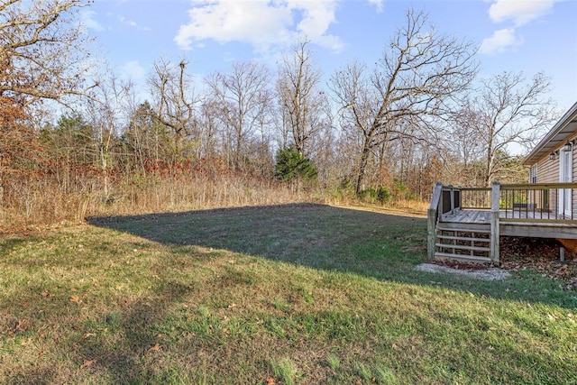 view of yard featuring a deck