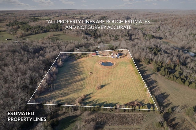 aerial view with a rural view