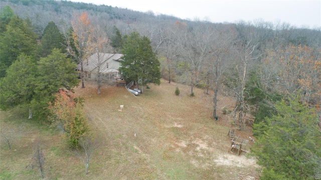 birds eye view of property featuring a rural view