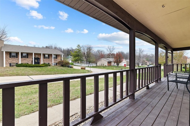 deck with a lawn