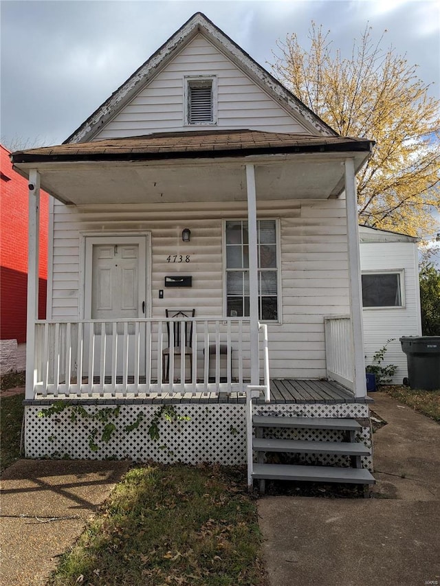 bungalow-style house featuring a porch