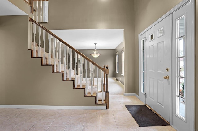 view of tiled foyer