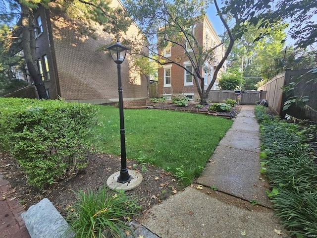 view of yard featuring fence