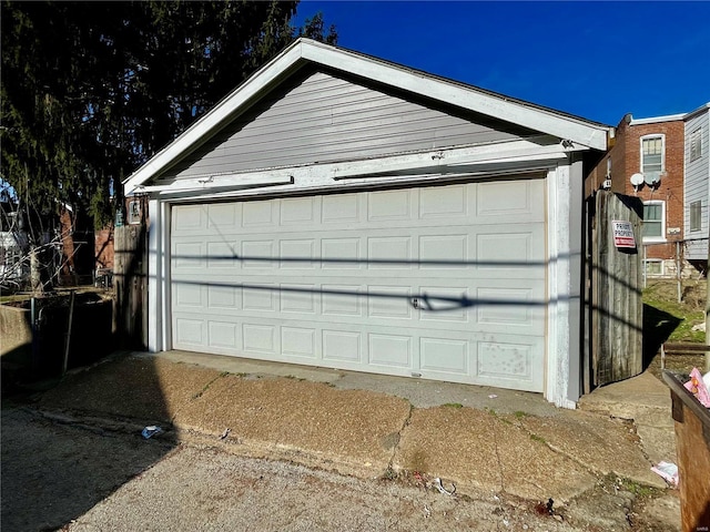 view of garage