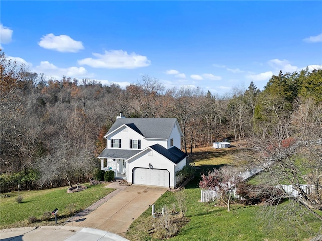 view of front of house with a front yard