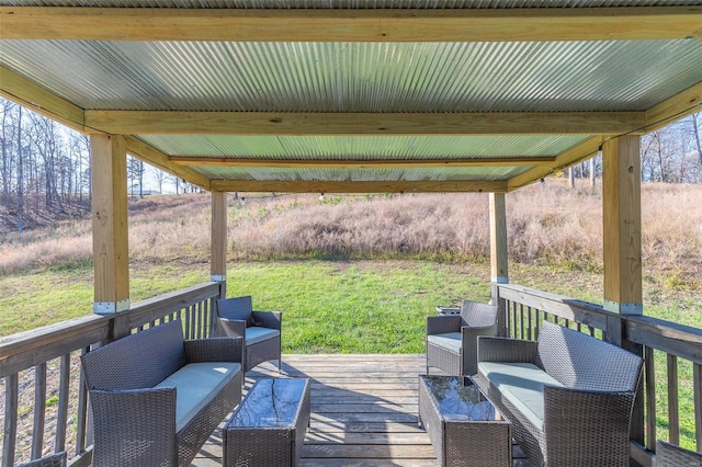 deck featuring an outdoor hangout area