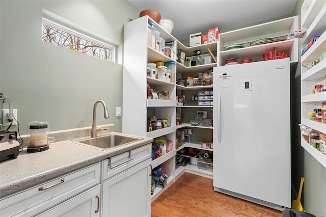 storage area with a sink