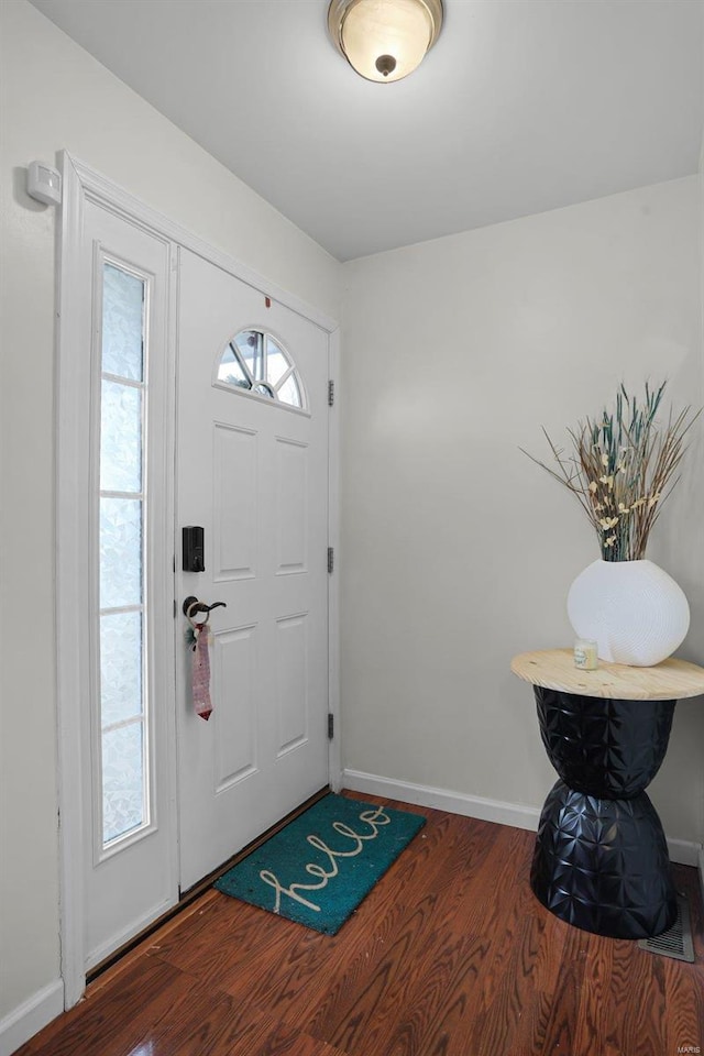 entrance foyer with dark wood-type flooring