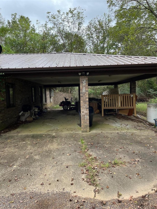 view of parking featuring a carport