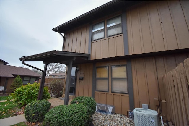 view of home's exterior with central air condition unit