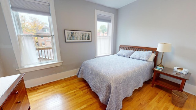 bedroom featuring light hardwood / wood-style flooring