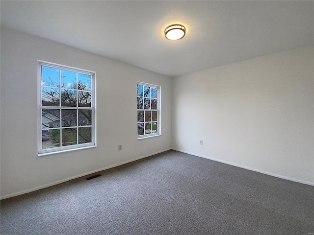 empty room with a healthy amount of sunlight and carpet floors