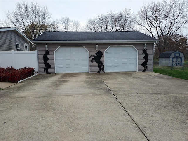 view of garage