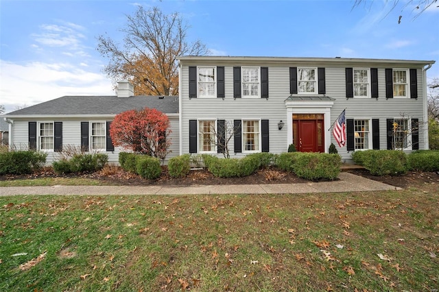 colonial house with a front yard