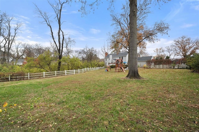 view of yard featuring a playground