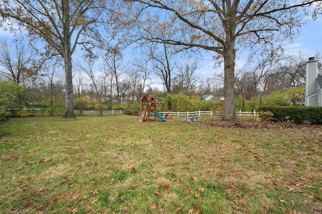 view of yard featuring a playground