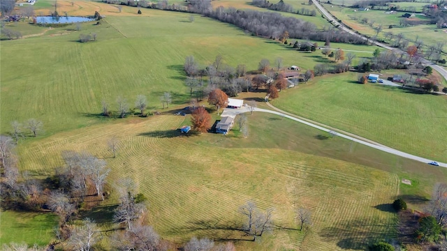 drone / aerial view with a rural view