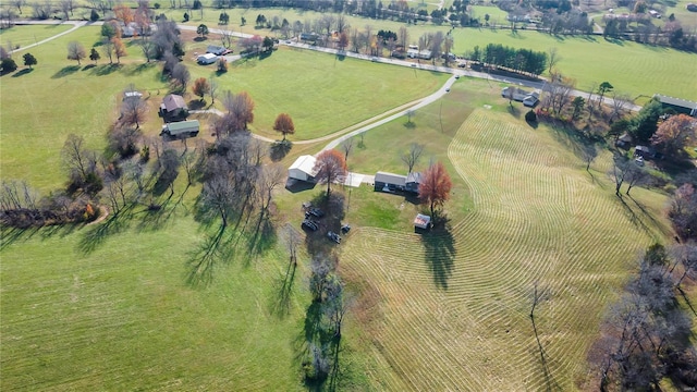 bird's eye view featuring a rural view