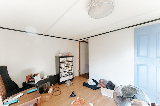 home office featuring wood-type flooring