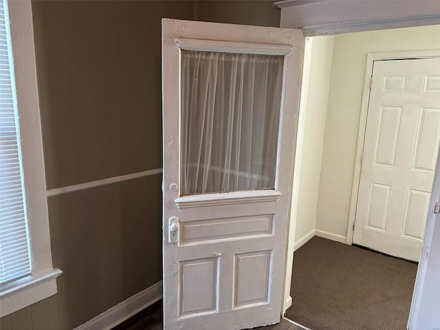 interior details featuring carpet floors