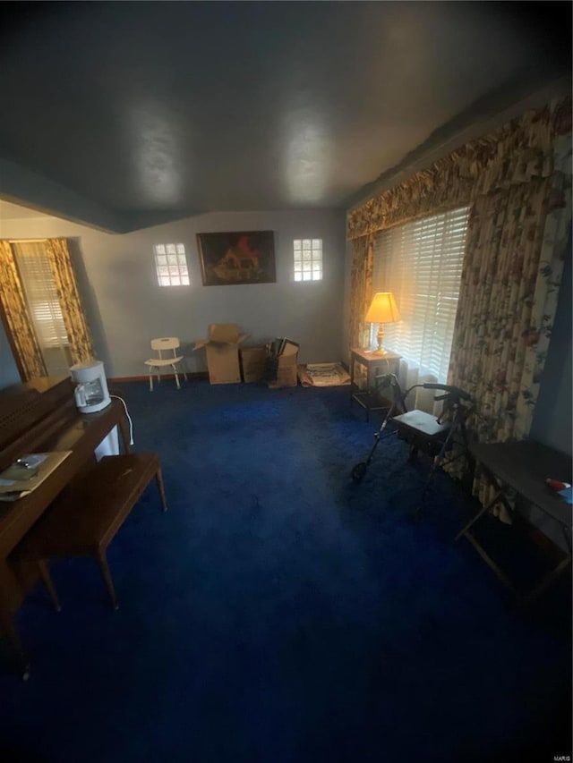 sitting room featuring carpet floors