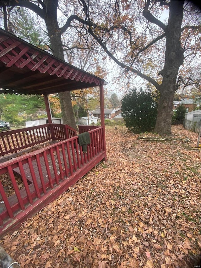 view of yard featuring a deck