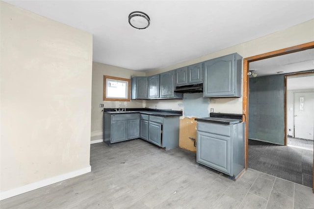 kitchen featuring light hardwood / wood-style floors