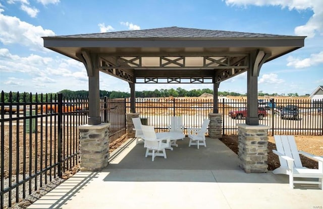 view of patio / terrace with a gazebo