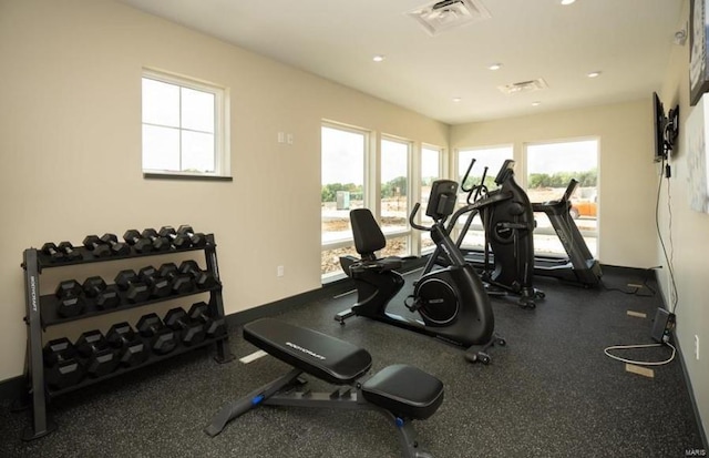 exercise area featuring a healthy amount of sunlight