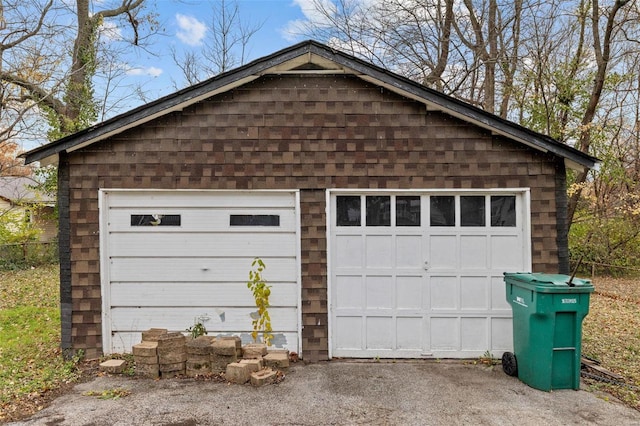 view of garage