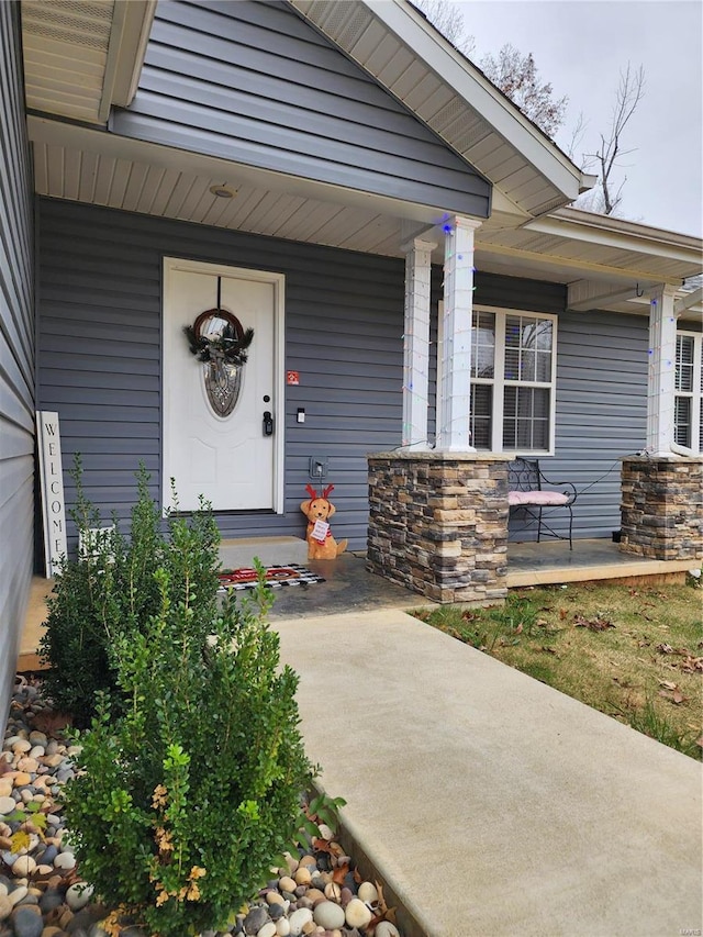 property entrance with a porch