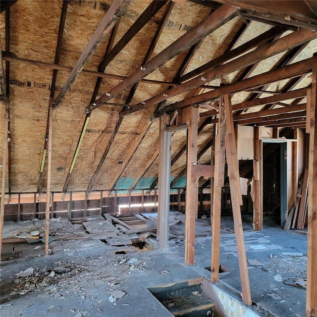 view of attic