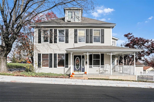 view of front of home with covered porch