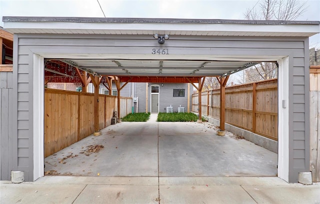 view of garage