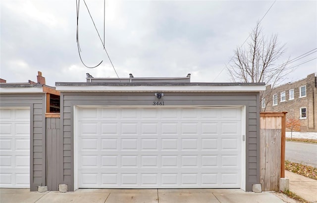 view of garage