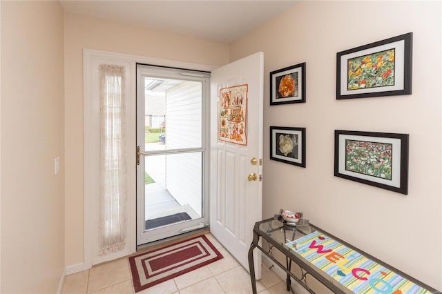 view of tiled foyer entrance