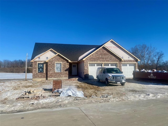 view of front of home with a garage