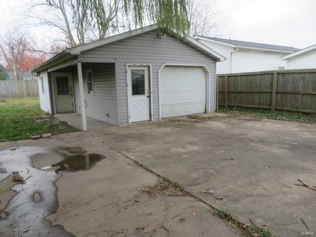 view of garage