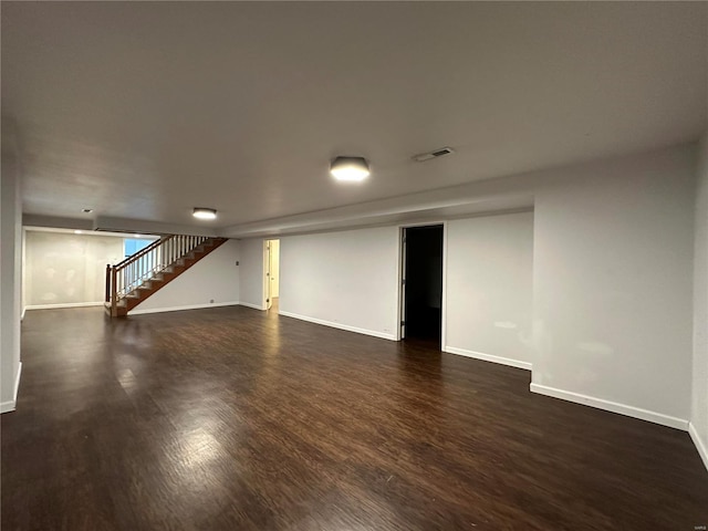 interior space featuring dark hardwood / wood-style floors