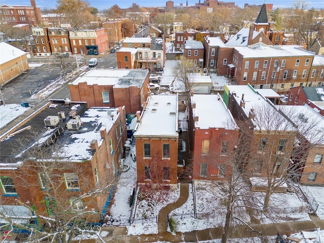 view of snowy aerial view