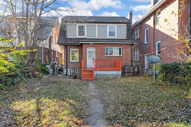 view of front of property with cooling unit