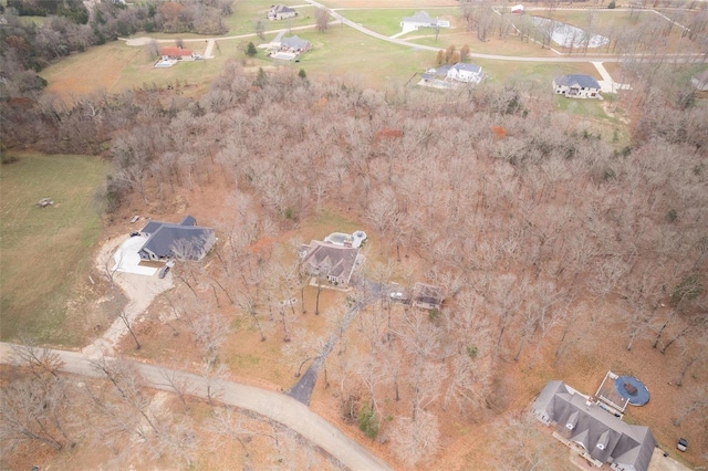 bird's eye view with a rural view