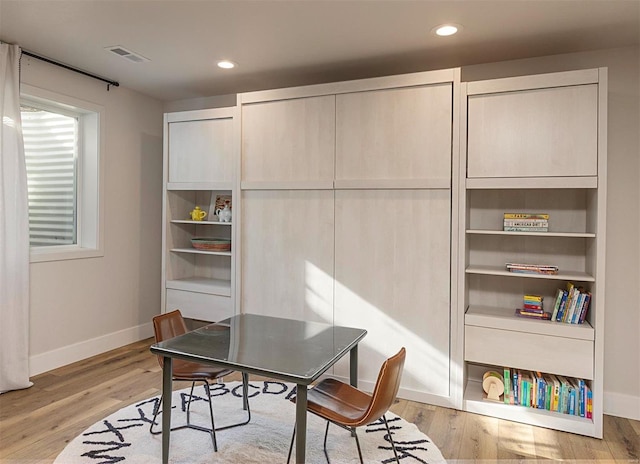 office featuring light hardwood / wood-style flooring