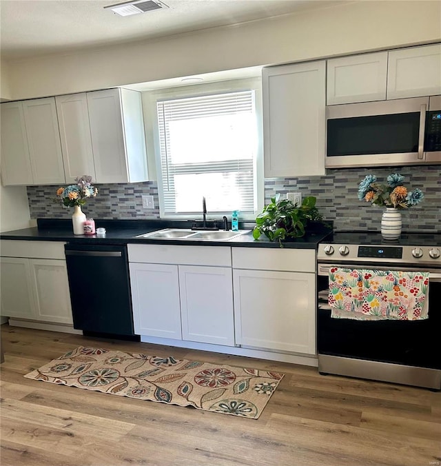 kitchen featuring white cabinetry, appliances with stainless steel finishes, and sink