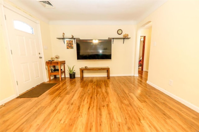 foyer entrance featuring light hardwood / wood-style floors