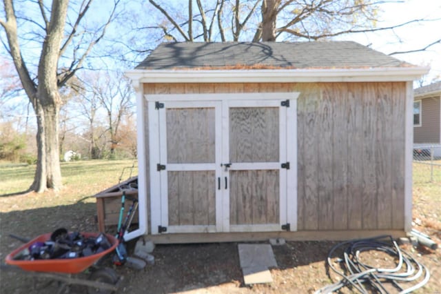 view of shed