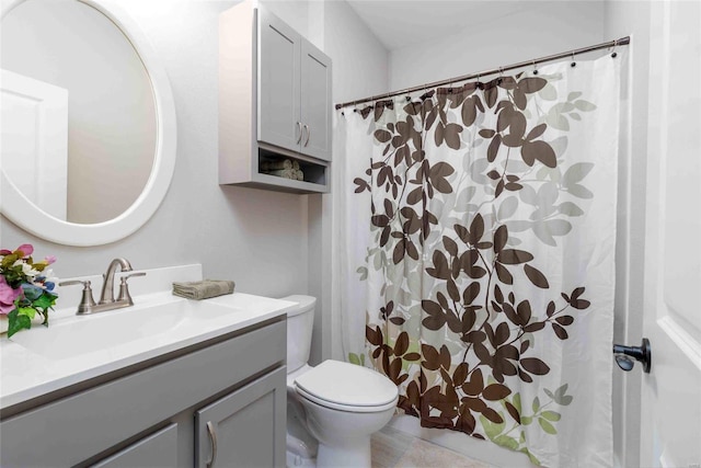 bathroom with toilet and vanity