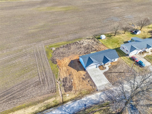 bird's eye view featuring a rural view