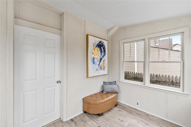 living area featuring light hardwood / wood-style flooring