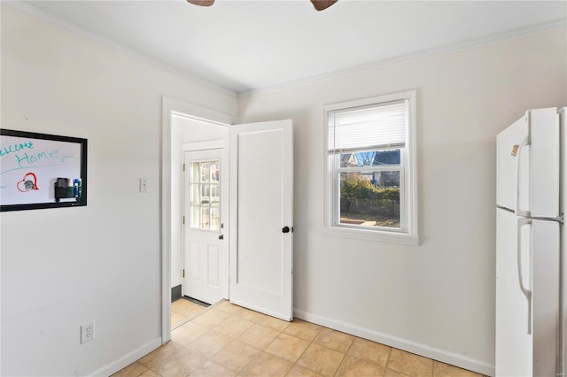 interior space with crown molding